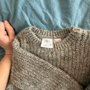 Zara Heather Gray Knit Pullover